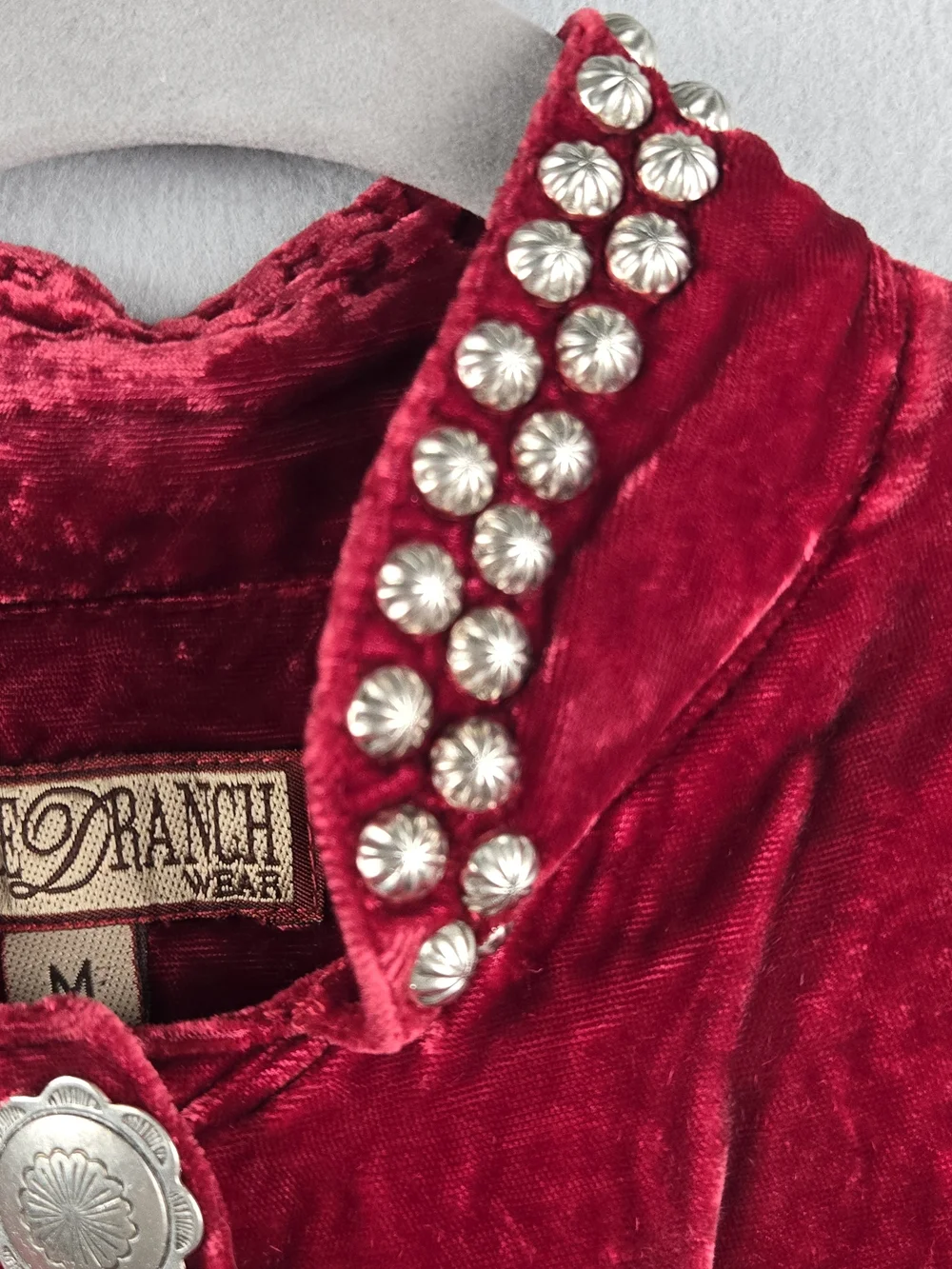 Vintage 90s Double D Ranch Wear Velvet Concho Vest Size M